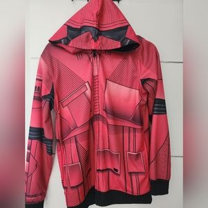 Star Wars Boy's Red Hooded Jacket Size XL Full Zip Up